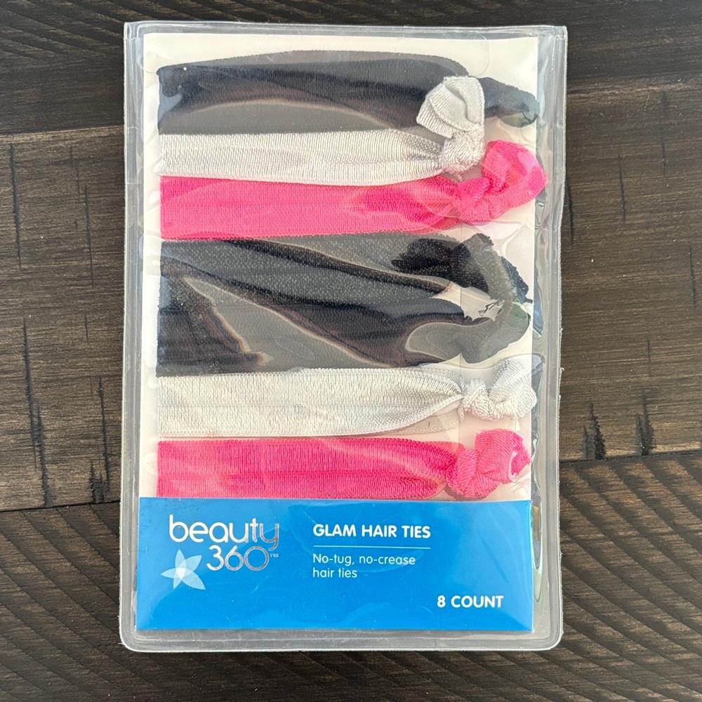 Beauty 360 Black and Pink Glam Hair Ties